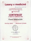 Certifikát - lasery v medicíně